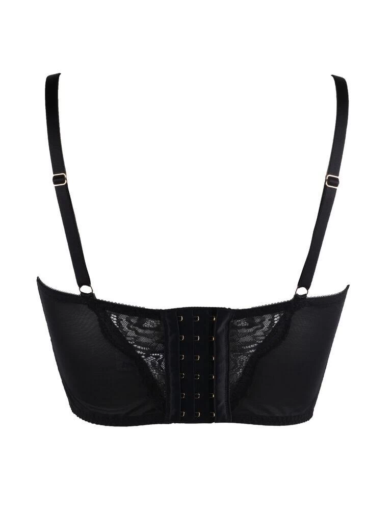 16100 Pour Moi Sensation Lightly Padded Underwired Longline Bra - 16100 Black/Cobalt - Image 2