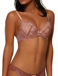 7711 Gossard Superboost Lace Padded Plunge Bra - 7711 Cinder Rose