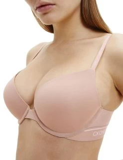 000QF5742E Calvin Klein CK One Micro Push-Up Bra - QF5742E Honey Almond