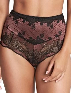7254 Panache Clara High Waist Brief - 7254 Black/Fig