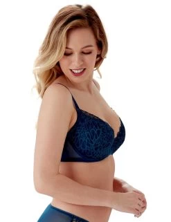 17801 Gossard Swirl Padded Plunge Bra - 17801 Dark Teal/Eclipse