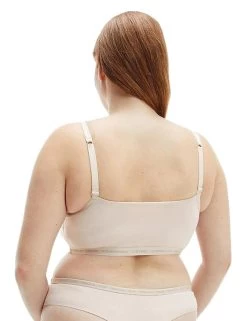 000QF6814E Calvin Klein CK One Cotton Plus Size Unlined Bralette (2PK) - 000QF6814E Beechwood