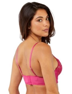 PPFH074 Playful Promises Lyra Longline Embroidery Bra - PPFH074 Pink