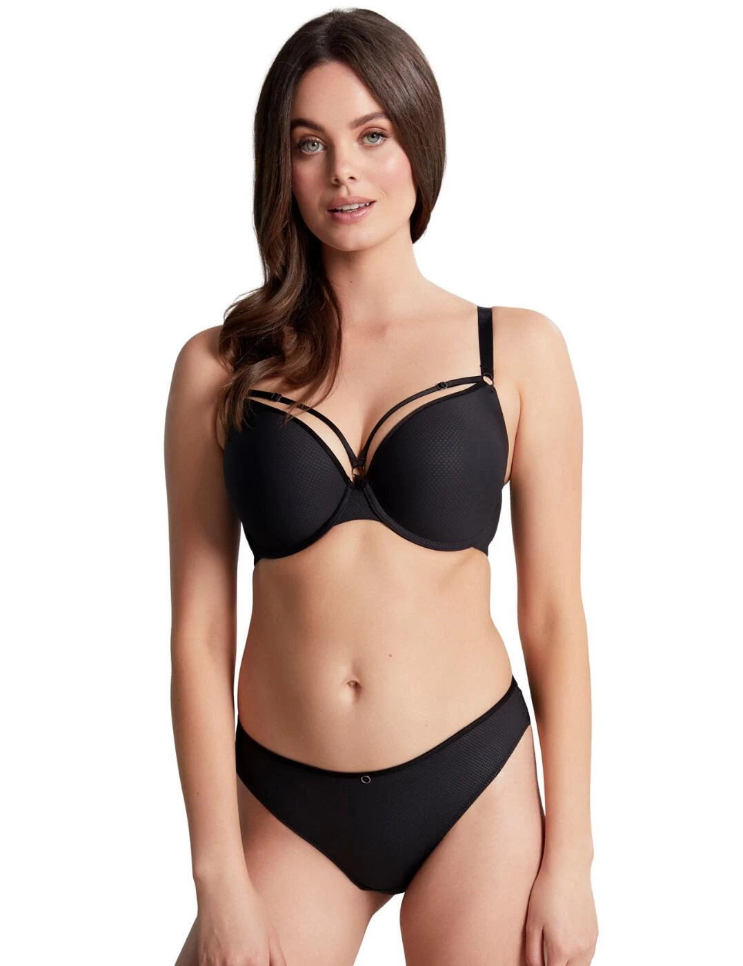 10676 Panache Porcelain Elan Luxe Plunge Bra - 10676 Noir - Image 6