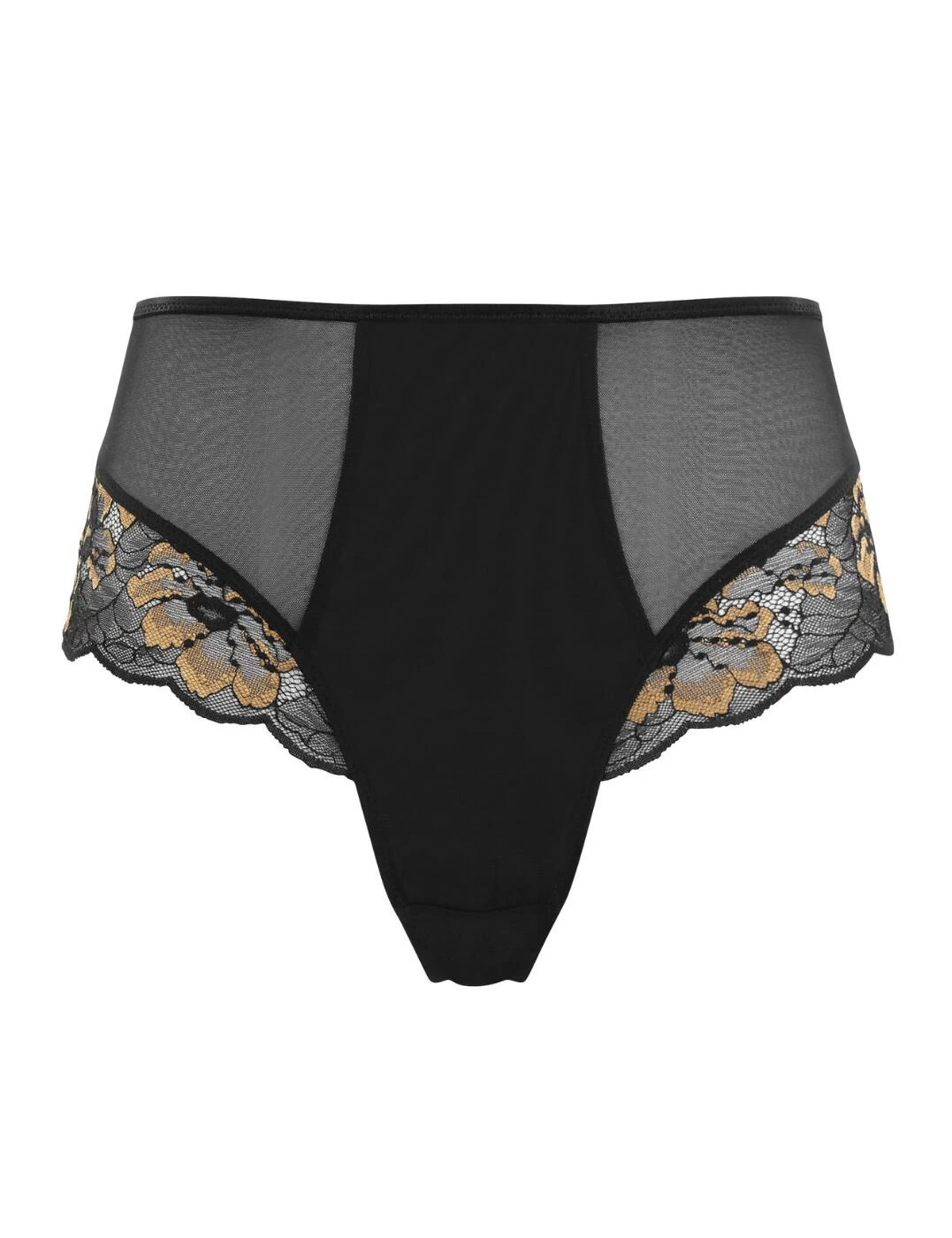 10634 Panache Sabrina Brazilian Brief - 10634 Noir / Vintage Gold - Image 2