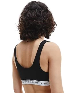 000QF6763E Calvin Klein CK One Triangle Bra - 000QF6763E Faded Black