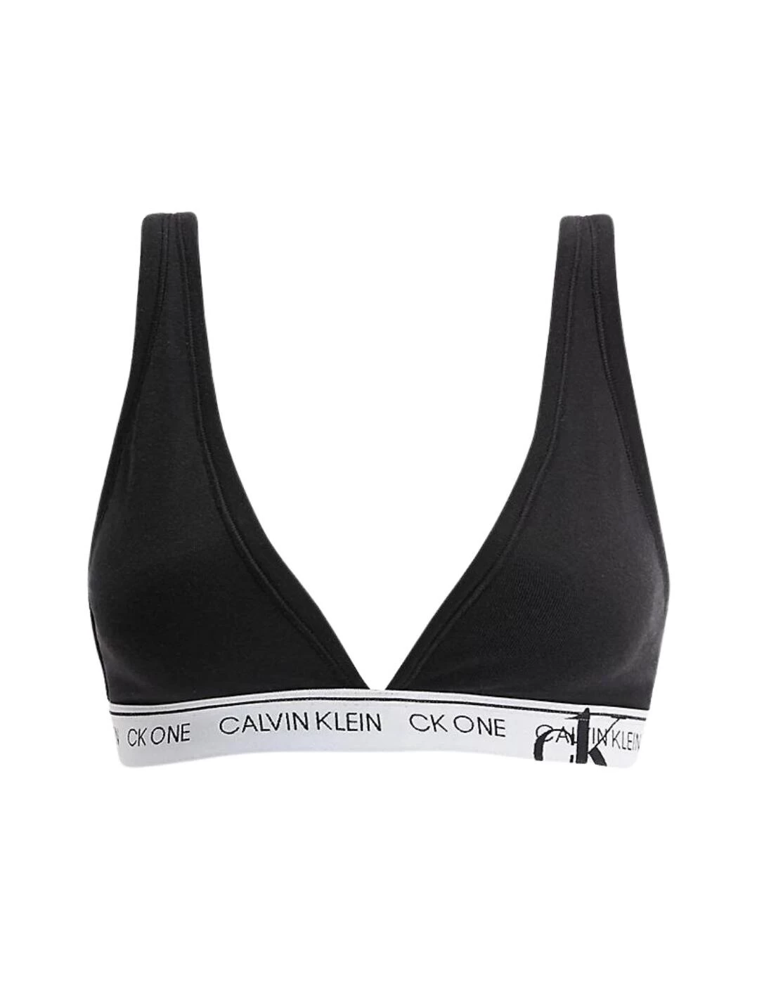 000QF6763E Calvin Klein CK One Triangle Bra - 000QF6763E Faded Black - Image 2
